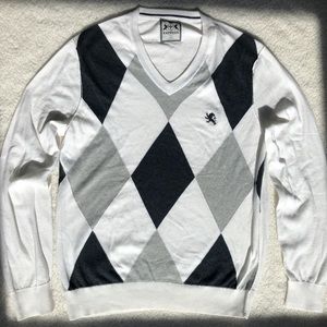 Express Men’s V-Neck Argyle Sweater Size L